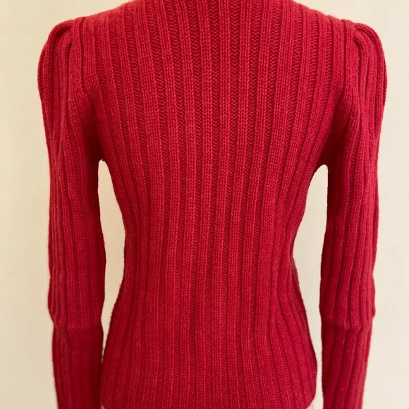 Gucci Chunky Alpaca Wool Blend Red Cardigan Cable Knit Sweater Made in Italy - Picture 9 of 16